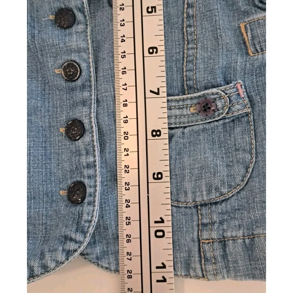 Oshkosh Denim Jacket 9 Months Floral‎ Lining Embroidered Buttons